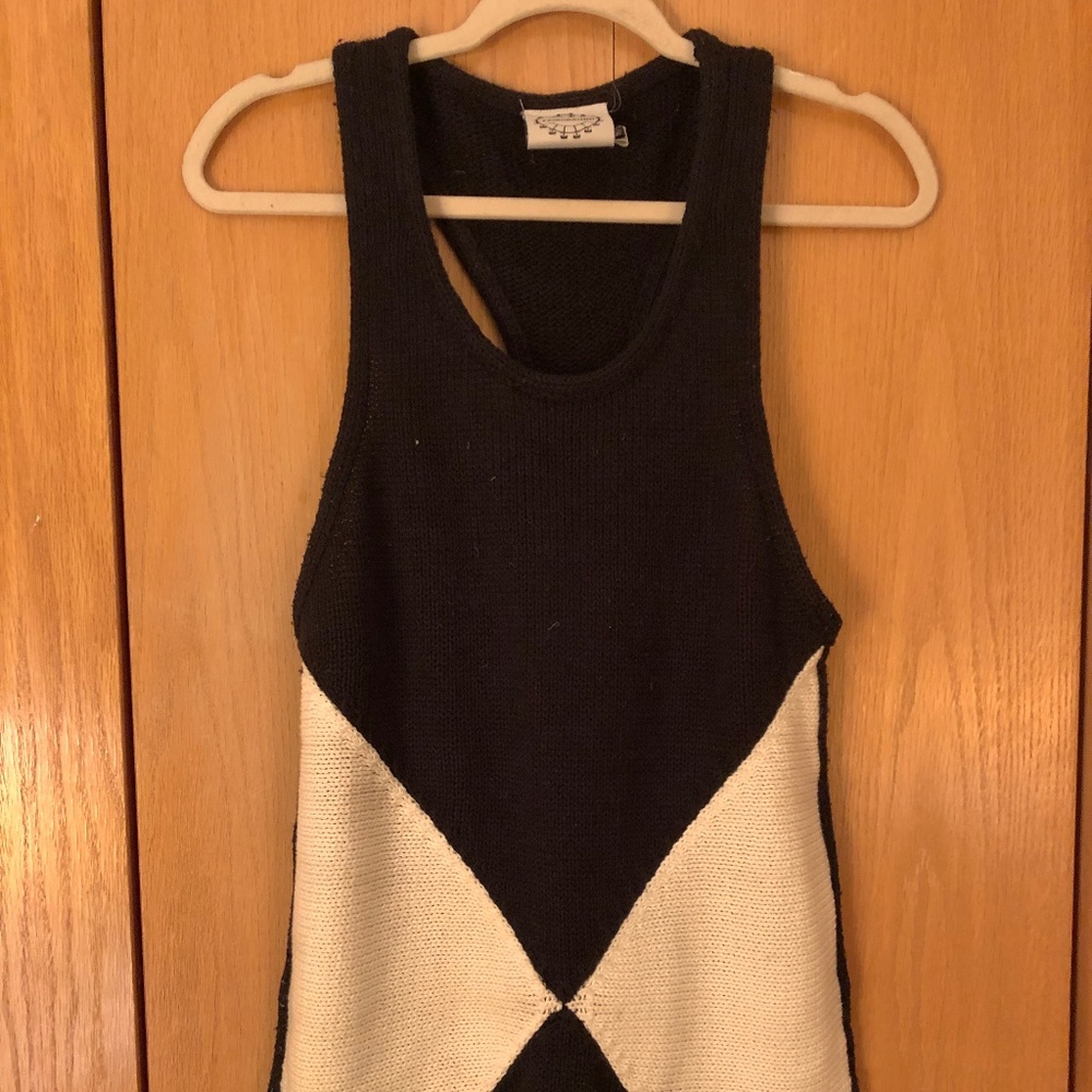 Black and White Knit Tank Sweater